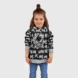 Толстовка-худи детская Cyberpunk samurai japan steel, цвет: 3D-меланж — фото 2