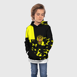 Толстовка-худи детская Россия имперский стиль пиксели, цвет: 3D-белый — фото 2