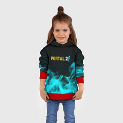 Толстовка-худи детская Portal fire blue, цвет: 3D-красный — фото 2