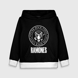 Толстовка-худи детская Ramones rock logo, цвет: 3D-белый