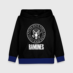 Толстовка-худи детская Ramones rock logo, цвет: 3D-синий