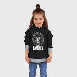 Толстовка-худи детская Ramones rock logo, цвет: 3D-меланж — фото 2