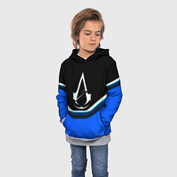 Толстовка-худи детская Assassins Creed logo abstergo, цвет: 3D-меланж — фото 2