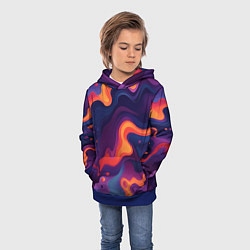 Толстовка-худи детская Неоновый спектр, цвет: 3D-синий — фото 2