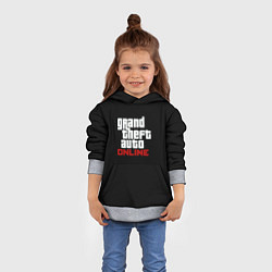 Толстовка-худи детская GTA online logo, цвет: 3D-меланж — фото 2