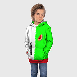 Толстовка-худи детская Minecraft colors green game, цвет: 3D-красный — фото 2