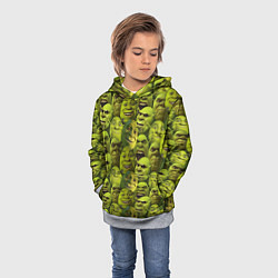 Толстовка-худи детская Шрек - паттерн, цвет: 3D-меланж — фото 2