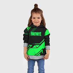 Толстовка-худи детская Fortnite geometry green, цвет: 3D-меланж — фото 2