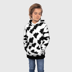 Толстовка-худи детская Чётные пятна на белом фоне - минимализм, цвет: 3D-черный — фото 2
