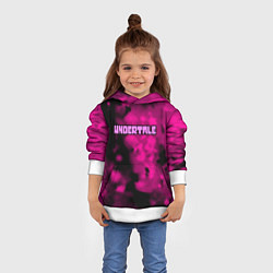 Толстовка-худи детская Undertale pink game, цвет: 3D-белый — фото 2
