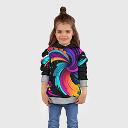 Толстовка-худи детская Яркая красочная абстракция - нейроарт, цвет: 3D-меланж — фото 2