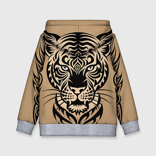 Детская толстовка Татуировка с тигром / 3D-Меланж – фото 2