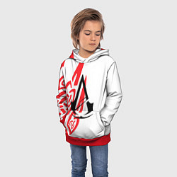 Толстовка-худи детская Assassins Creed wild, цвет: 3D-красный — фото 2