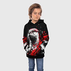 Толстовка-худи детская Портрет выдры, цвет: 3D-черный — фото 2