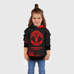 Толстовка-худи детская Manchester United - red gradient, цвет: 3D-черный — фото 2