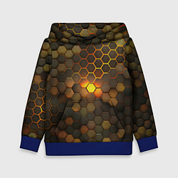 Толстовка-худи детская Светящиеся коричневый соты - тепловая энергия, цвет: 3D-синий