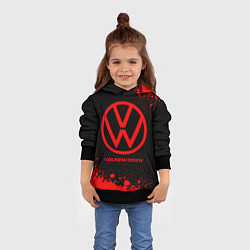 Толстовка-худи детская Volkswagen - red gradient, цвет: 3D-черный — фото 2