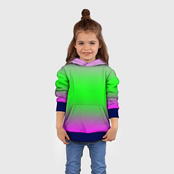 Толстовка-худи детская Градиент текстура, цвет: 3D-синий — фото 2
