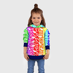 Толстовка-худи детская Marshmello rainbow, цвет: 3D-синий — фото 2