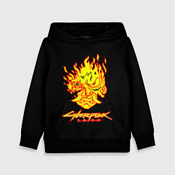 Детская толстовка Cyberpunk 2077 fire logo