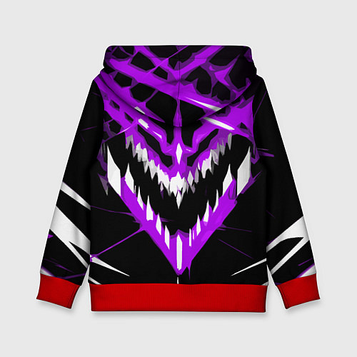 Детская толстовка Фиолетово-белая пасть на чёрном фоне / 3D-Красный – фото 2