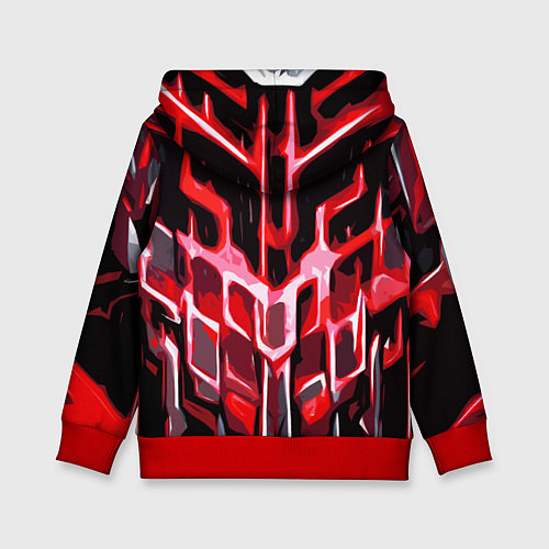Детская толстовка Абстрактные красные линии на чёрном фоне / 3D-Красный – фото 2