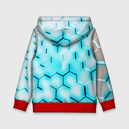 Детская толстовка Неоновая броня соты / 3D-Красный – фото 2