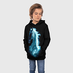Толстовка-худи детская Звездный космический конь, цвет: 3D-черный — фото 2