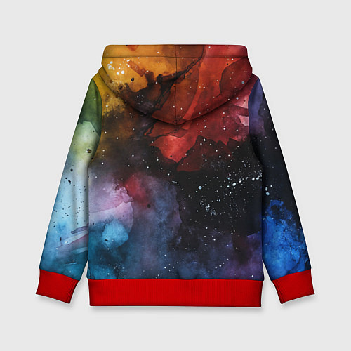 Детская толстовка Акварельная цветная абстракция / 3D-Красный – фото 2