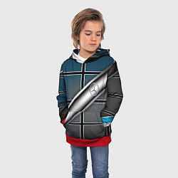 Толстовка-худи детская Mercedes benz sport geometry, цвет: 3D-красный — фото 2