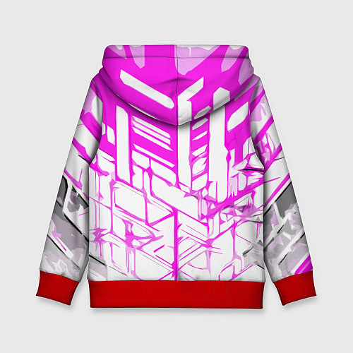 Детская толстовка Агрессивные розовые полосы на белом фоне / 3D-Красный – фото 2