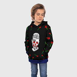 Толстовка-худи детская Lil peep rap band rose, цвет: 3D-синий — фото 2