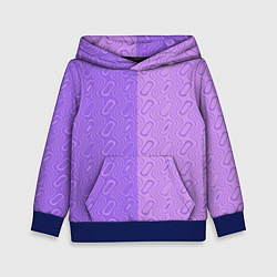 Толстовка-худи детская Фиолетовые и розовые волны, цвет: 3D-синий