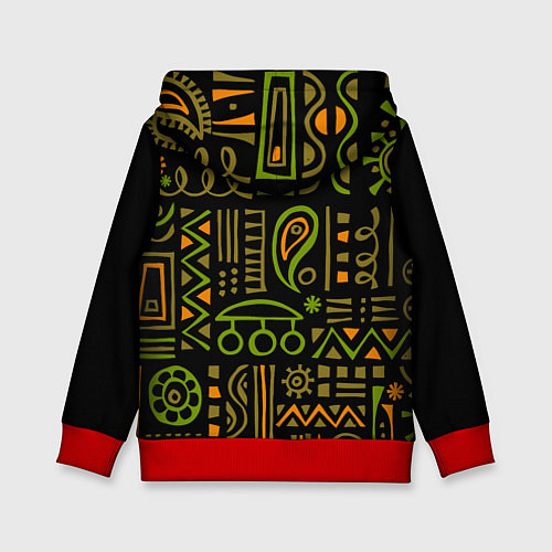 Детская толстовка Абстрактный этнический орнамент / 3D-Красный – фото 2