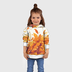 Толстовка-худи детская Осенние опавшие листья, цвет: 3D-белый — фото 2