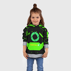 Толстовка-худи детская Portal game pattern, цвет: 3D-меланж — фото 2