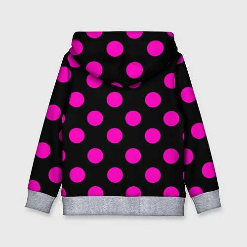 Детская толстовка Эмо эстетика - черно розовый горох / 3D-Меланж – фото 2