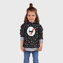 Толстовка-худи детская Twenty one pilots glitch, цвет: 3D-меланж — фото 2