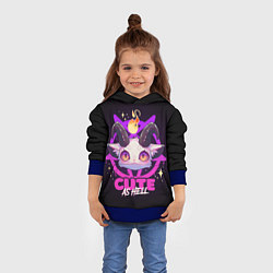 Толстовка-худи детская Cute as hell, цвет: 3D-синий — фото 2