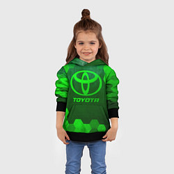 Толстовка-худи детская Toyota - green gradient, цвет: 3D-черный — фото 2