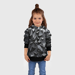 Толстовка-худи детская Изношенная геометрия, цвет: 3D-черный — фото 2