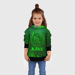 Толстовка-худи детская Ajax - green gradient, цвет: 3D-черный — фото 2