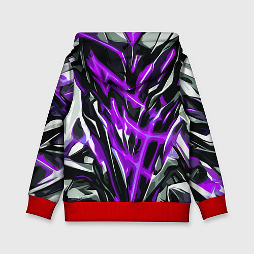 Детская толстовка Фиолетовая энергетическая абстракция / 3D-Красный – фото 2