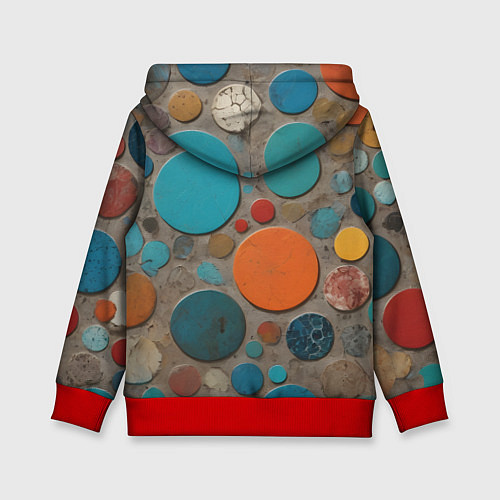 Детская толстовка Арт вариация терраццо / 3D-Красный – фото 2