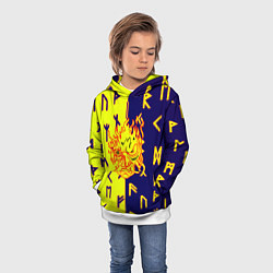 Толстовка-худи детская Samurai japan symbol, цвет: 3D-белый — фото 2