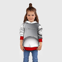 Толстовка-худи детская Mercedes benz grey, цвет: 3D-красный — фото 2