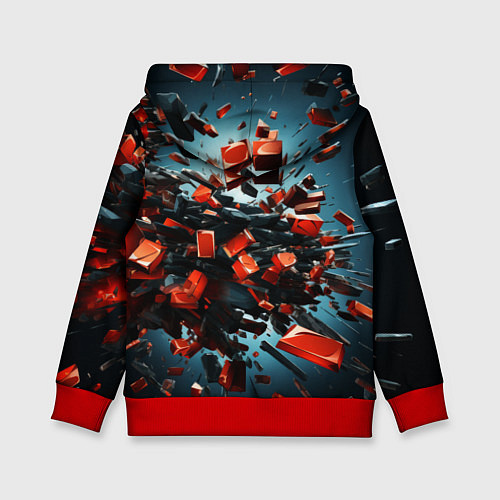 Детская толстовка Геометрический взрыв пластин / 3D-Красный – фото 2