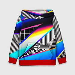 Детская толстовка Neon stripes geometry