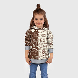 Толстовка-худи детская Lil peep retro pattern, цвет: 3D-меланж — фото 2