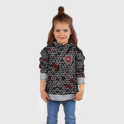 Толстовка-худи детская Mercedes benz броня текстура, цвет: 3D-меланж — фото 2